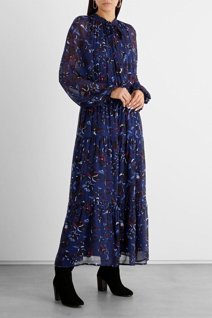 Emily pussy-bow printed chiffon maxi dress商品第2张图片规格展示