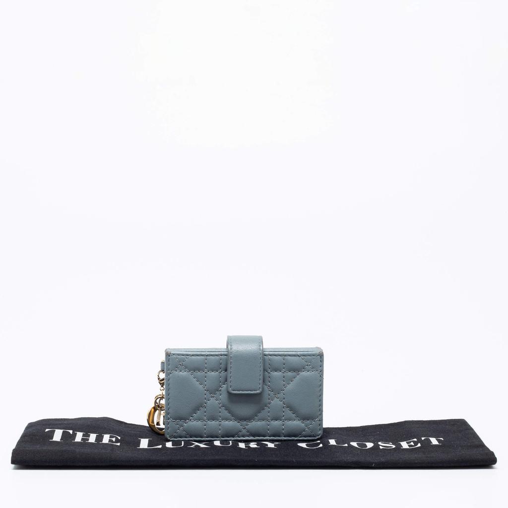 Dior Cloud Blue Cannage Leather 5 Gusset Card Holder商品第10张图片规格展示