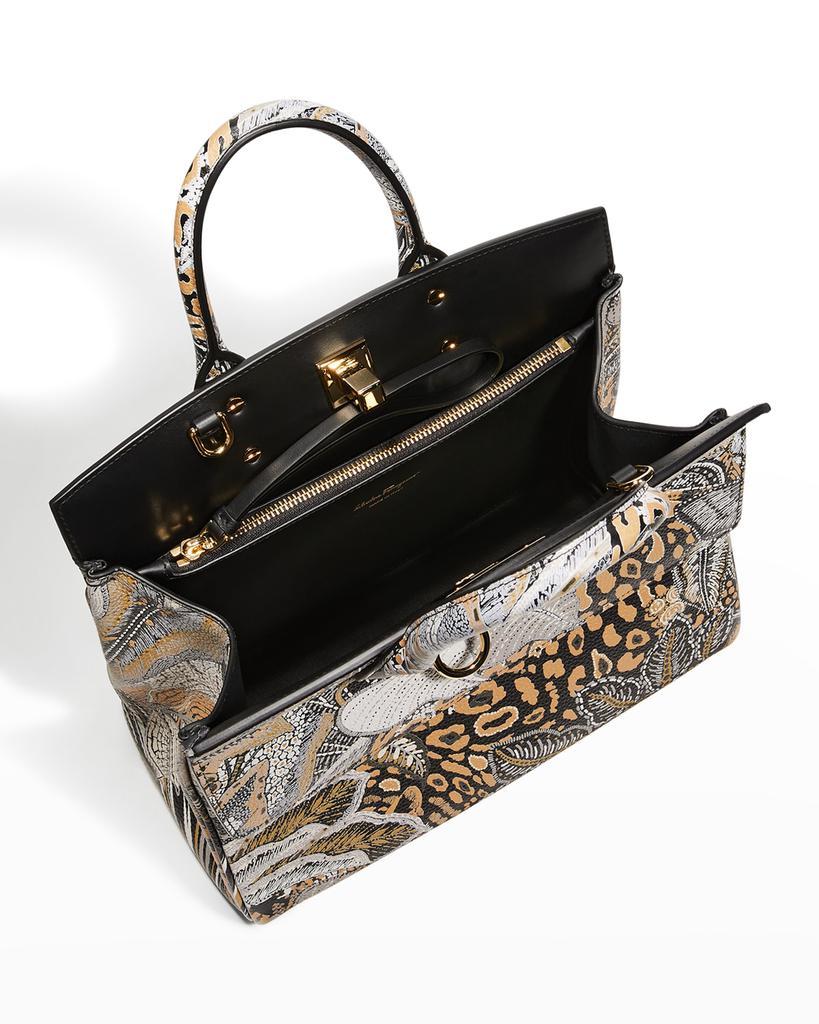 商品Salvatore Ferragamo|Studio Batik-Print Top-Handle Bag,价格¥23778,第5张图片详细描述