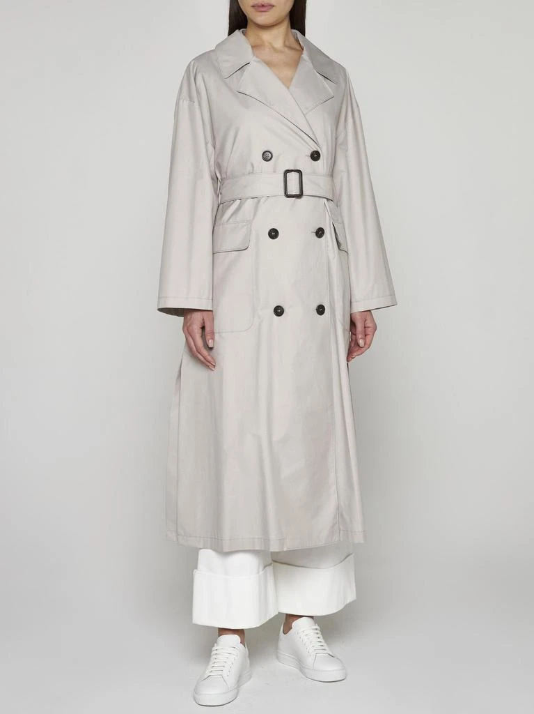 商品Max Mara|Belted Cotton-blend Trench Coat Max Mara The Cube,价格¥4719,第2张图片详细描述