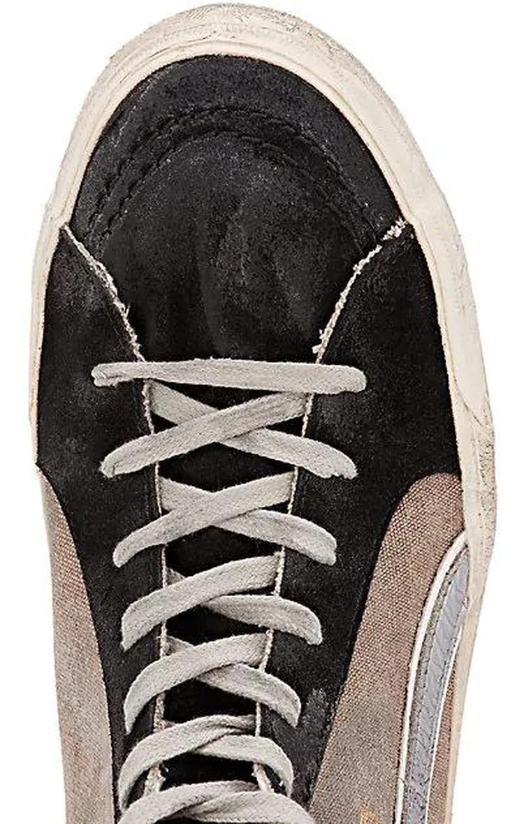 商品Golden Goose|Men's Slide Canvas & Suede Sneakers,价格¥2224,第4张图片详细描述