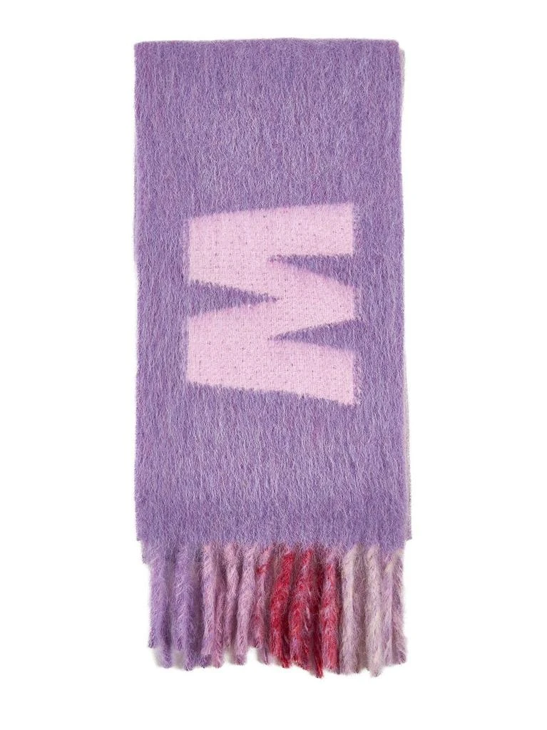 商品Marni|Marni Logo Detailed Frayed-Edge Scarf,价格¥1268,第1张图片