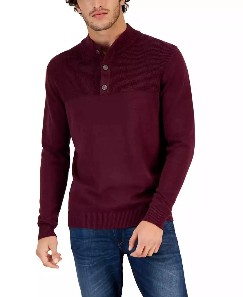 商品Club Room|Men's Button Mock Neck Sweater, Created for Macy's,价格¥282,第1张图片详细描述