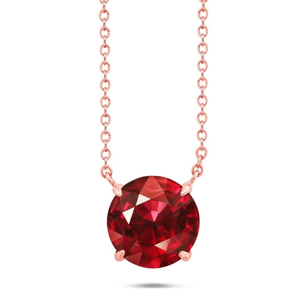 商品Nicole Miller|Sterling Silver and 14k Rose Gold Overlay Gemstone Round Solitaire Pendant Necklace on 18 Inch Adjustable Chain,价格¥369-¥532,第1张图片