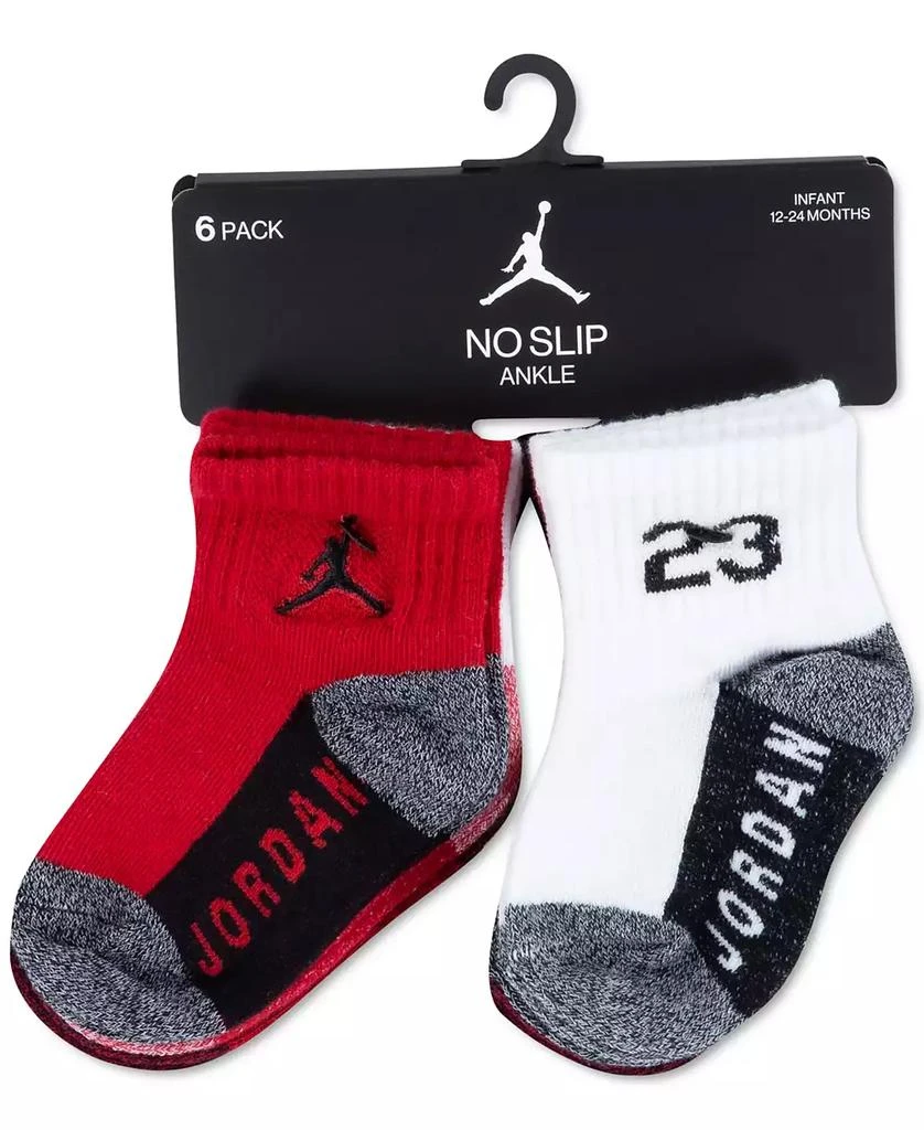 商品Jordan|Baby and Toddler Boys Core Jumpman Ankle Socks, Pack of 6,价格¥118,第3张图片详细描述