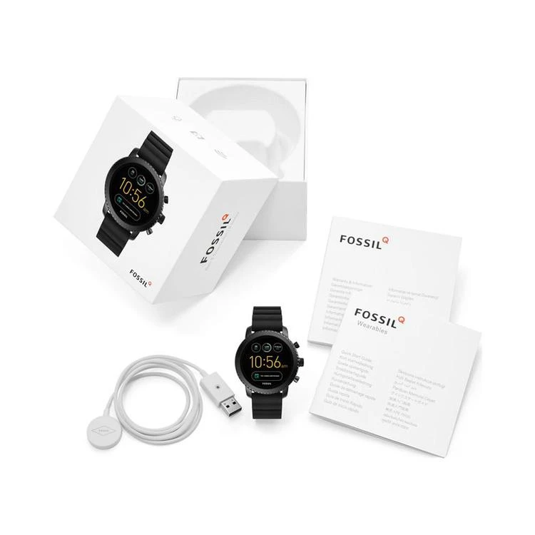 商品Fossil|Q Men's Explorist Gen 3 Black Silicone Strap Touchscreen Smart Watch 46mm,价格¥1495,第4张图片详细描述