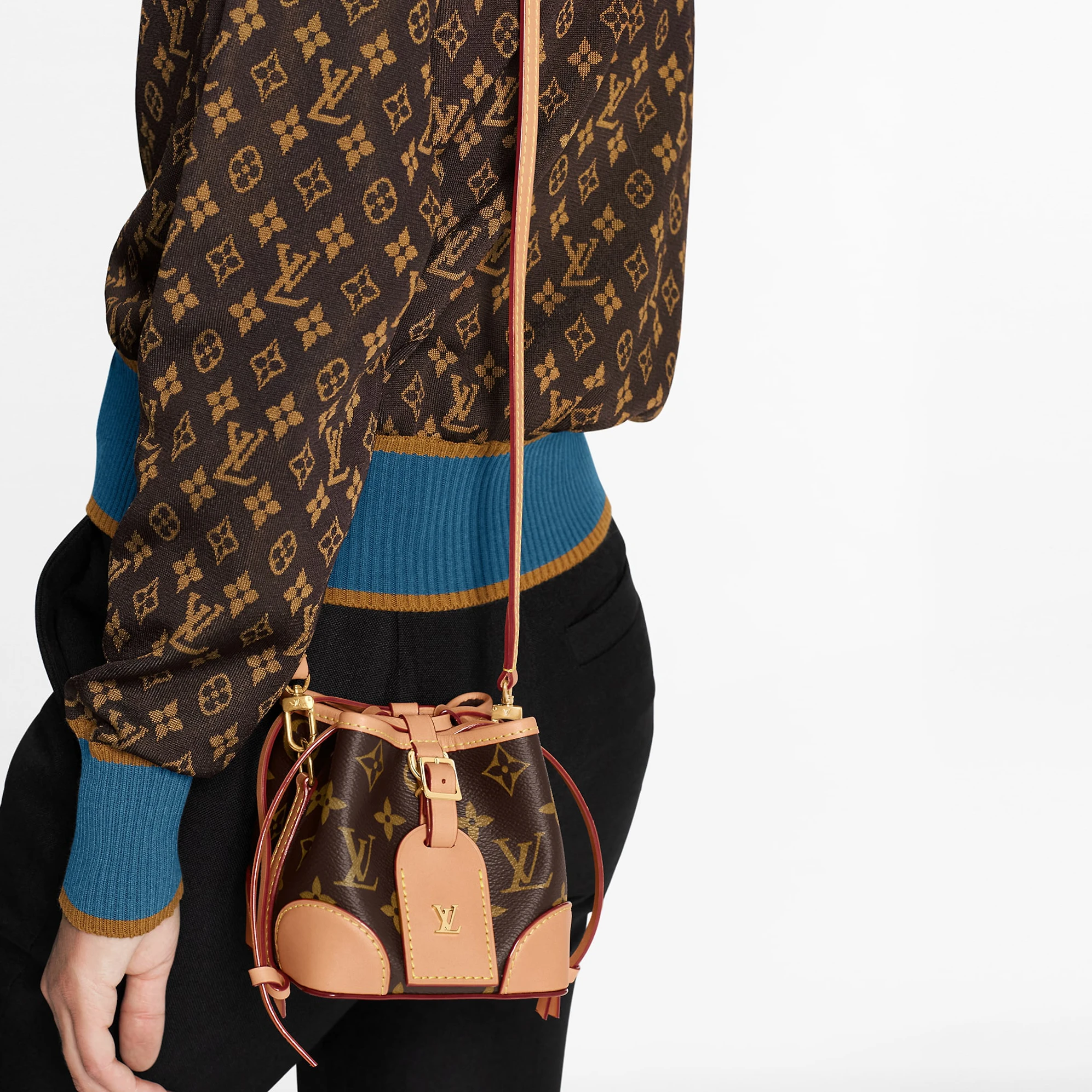 商品[国内直发] Louis Vuitton|NOE 经典老花满印 牛皮 水桶包烧卖包单肩斜挎包 女款 棕色,价格¥18148,第9张图片详细描述