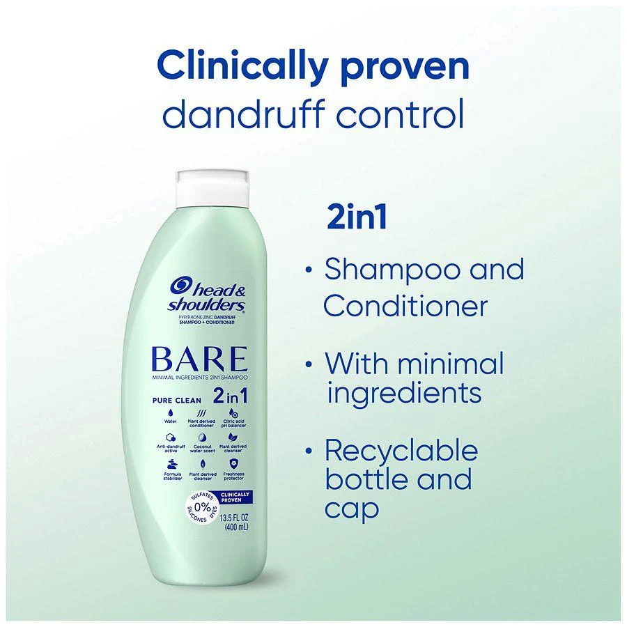 商品Head & Shoulders Bare|Pure Clean 2in1 Dandruff Shampoo and Conditioner, Anti-Dandruff Treatment Coconut Water,价格¥89,第3张图片详细描述