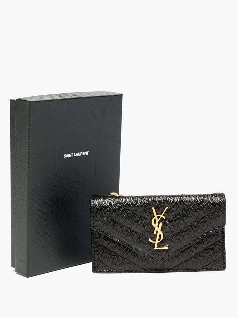 商品Yves Saint Laurent|YSL-logo quilted-leather cardholder,价格¥3562,第5张图片详细描述