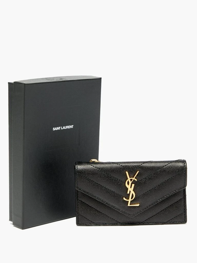 商品Yves Saint Laurent|YSL-logo quilted-leather cardholder,价格¥3636,第5张图片详细描述