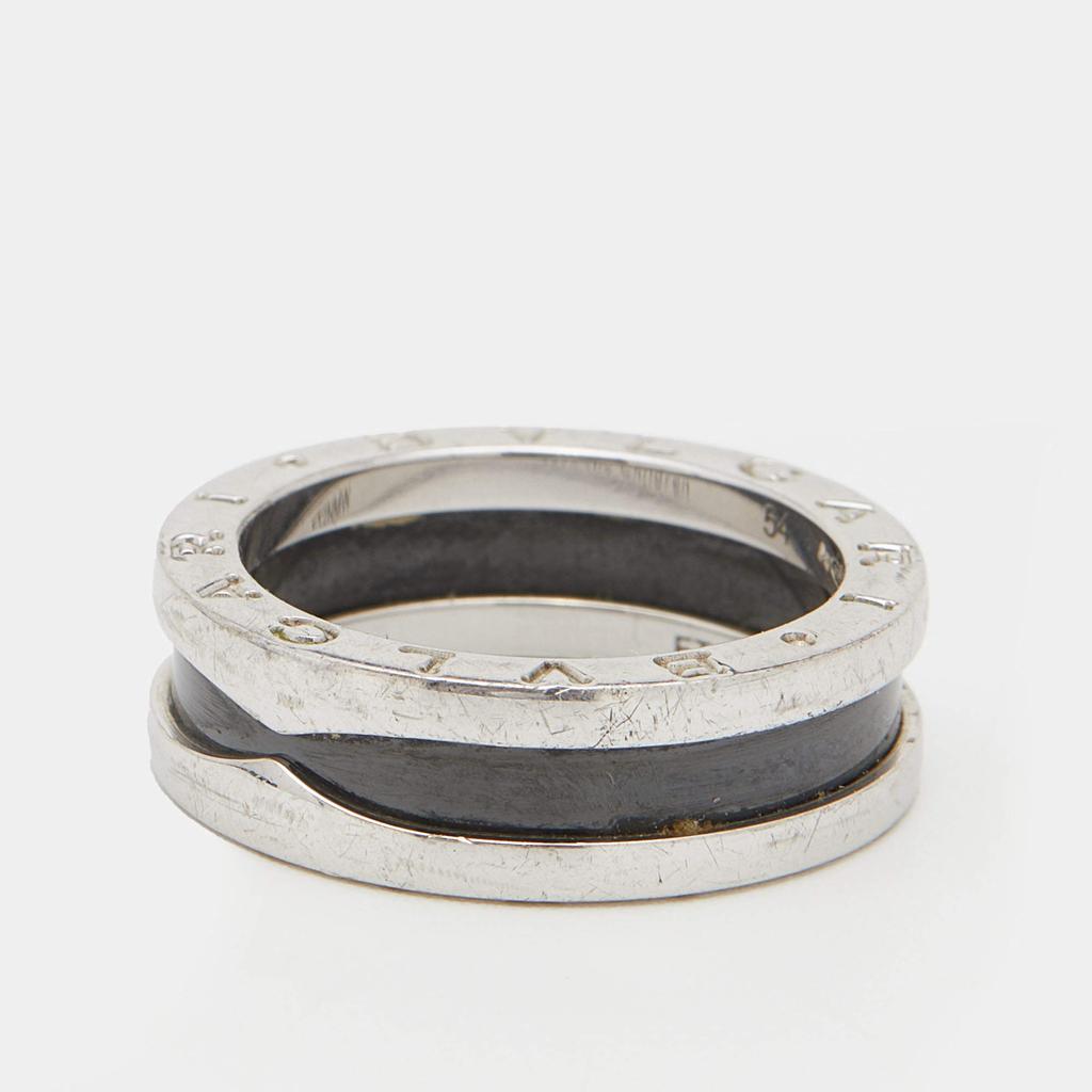 Bvlgari Save The Children Black Ceramic and Sterling Silver Ring Size EU 54商品第4张图片规格展示