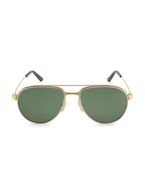 商品Cartier|Santos De Cartier 59MM Aviator Sunglasses,价格¥9372,第1张图片