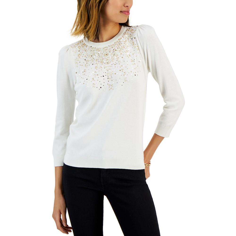 商品Charter Club|Women's Embellished Sweater, Created for Macy's,价格¥291,第3张图片详细描述