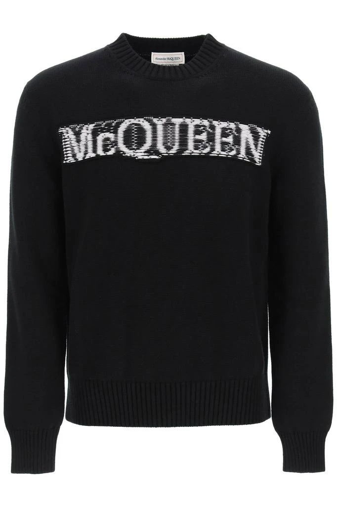 商品Alexander McQueen|Alexander mcqueen logo intarsia sweater,价格¥3506,第1张图片