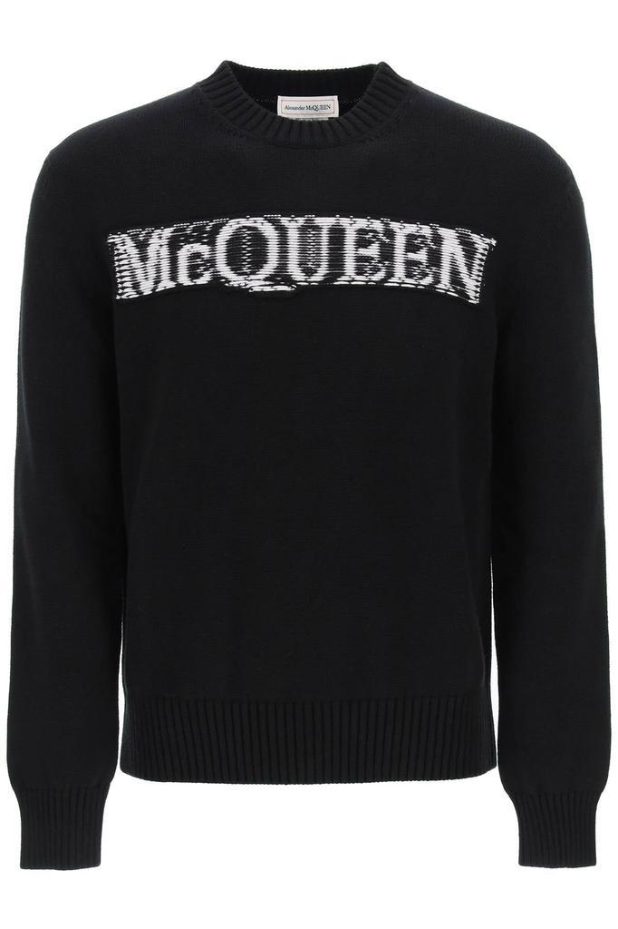 商品Alexander McQueen|Alexander mcqueen logo intarsia sweater,价格¥3380,第1张图片