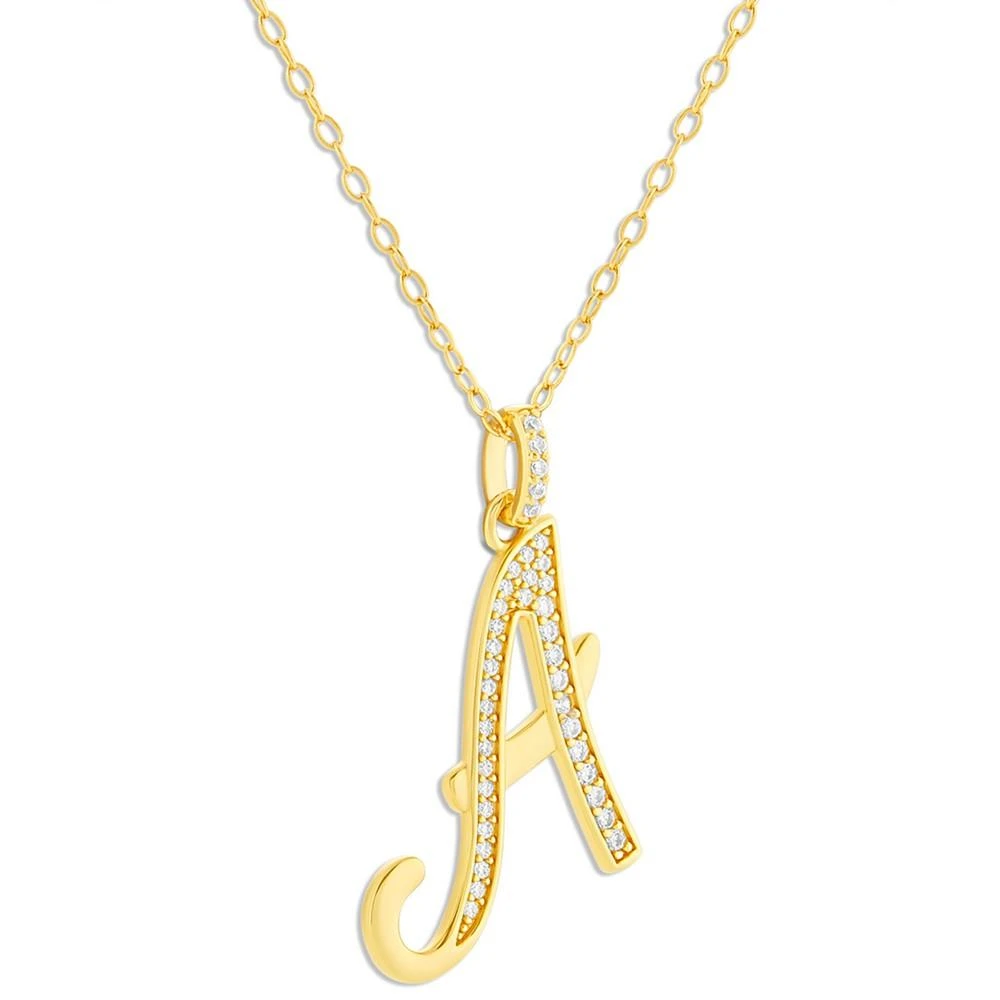 商品Giani Bernini|Cubic Zirconia Initial 18" Pendant Necklace in 18k Gold-Plated Sterling Silver, Created for Macy's,价格¥372,第3张图片详细描述