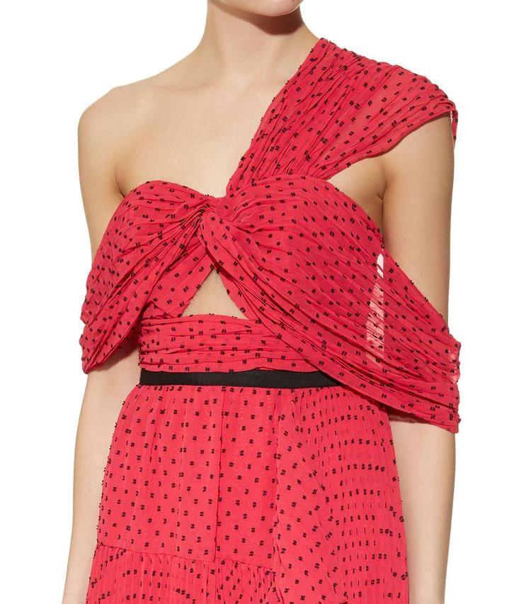 商品Self Portrait|Plumetis Asymmetric Mini Dress,价格¥3026,第4张图片详细描述