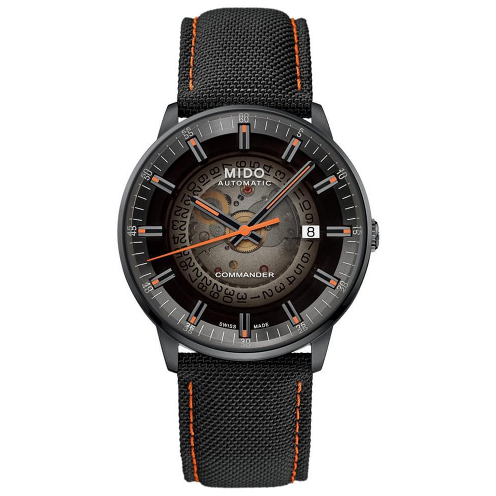 商品MIDO|Men's Swiss Automatic Commander Gradient Black Fabric Strap Watch 40mm,价格¥7130,第1张图片