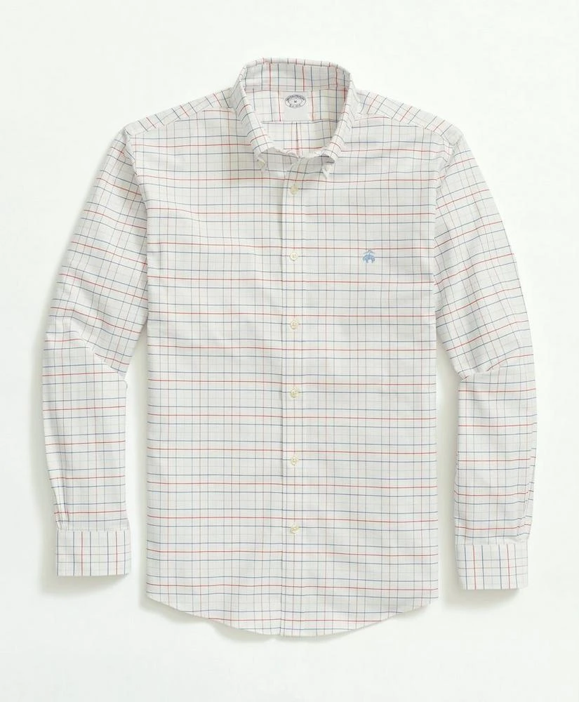 商品Brooks Brothers|Stretch Non-Iron Oxford Button-Down Collar, Tattersall Sport Shirt,价格¥375,第1张图片