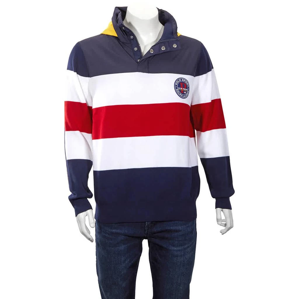 商品Ralph Lauren|Men's Hybrid Logo Hooded Stripe Jumper,价格¥652,第1张图片