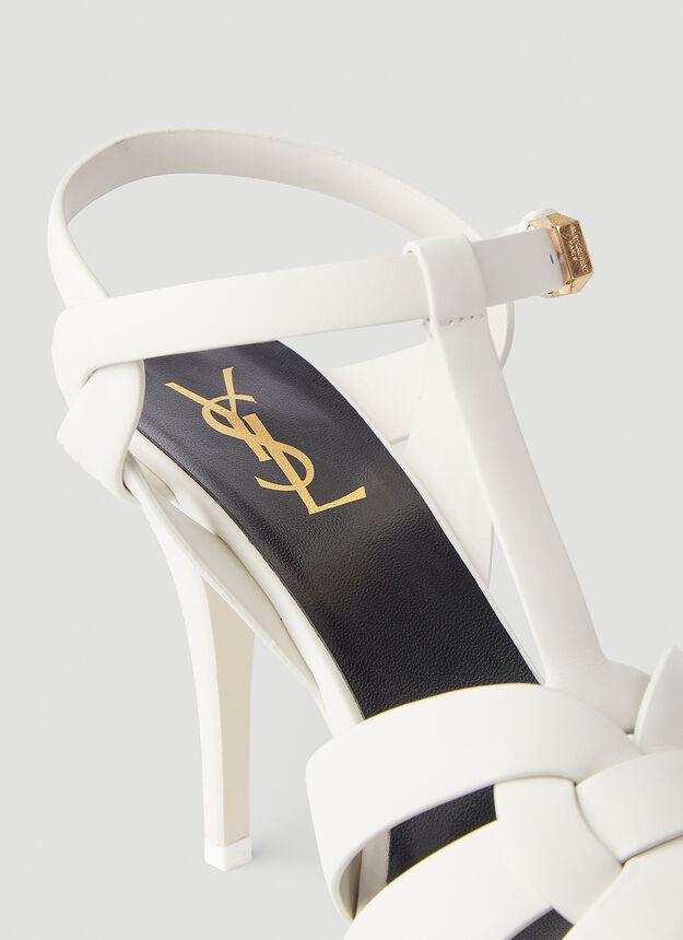 商品Yves Saint Laurent|Tribute Heeled Sandals in White,价格¥6914,第7张图片详细描述