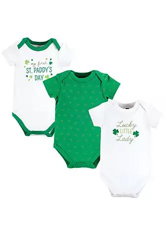 Hudson Baby Infant Girl Cotton Bodysuits, Lucky Lady商品第1张图片规格展示