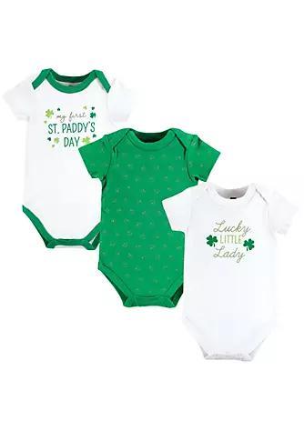 商品Hudson|Hudson Baby Infant Girl Cotton Bodysuits, Lucky Lady,价格¥119,第1张图片