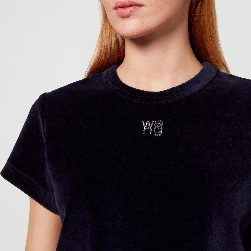 商品Alexander Wang|Alexander Wang Women's Short Sleeve Baby Tee With Hotfix Logo - After Dark,价格¥956,第4张图片详细描述