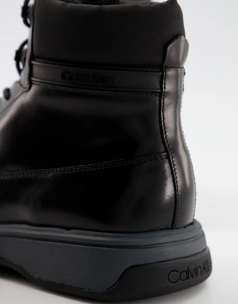 商品Calvin Klein|Calvin Klein phyfe lace up boots in black leather,价格¥688,第4张图片详细描述