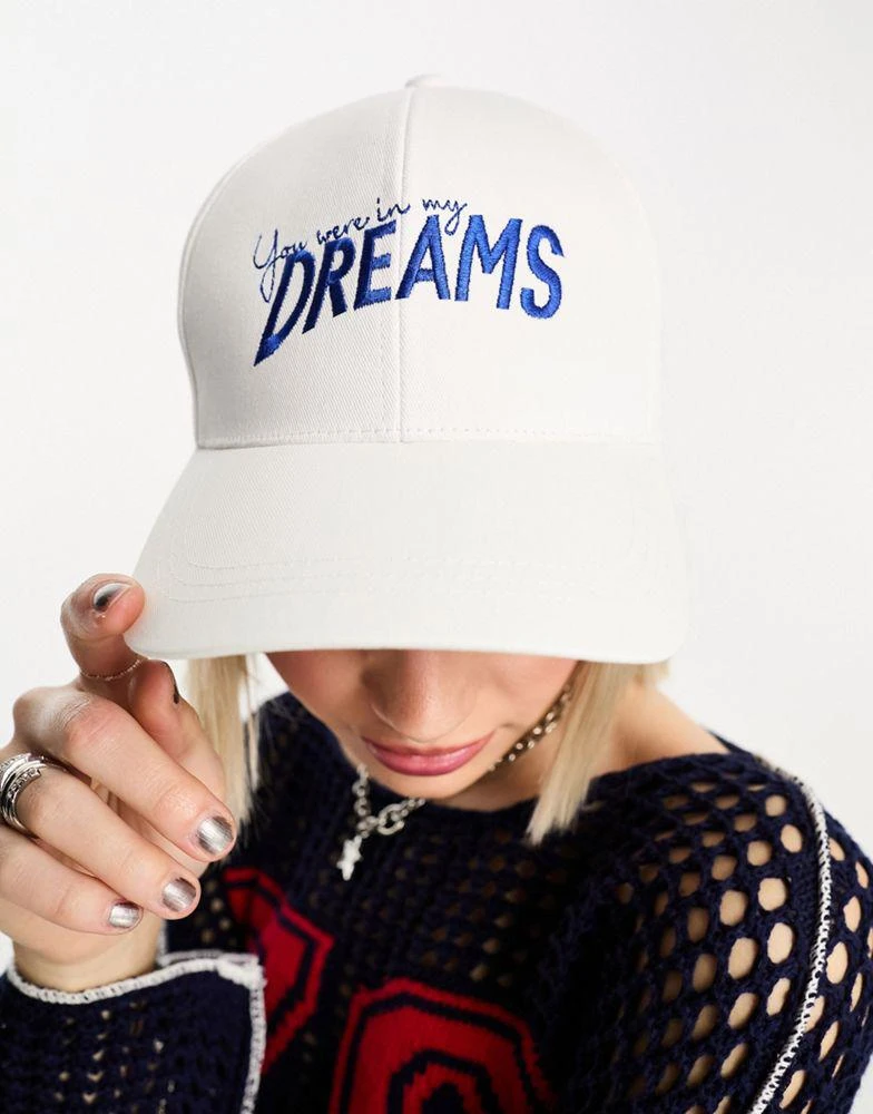 商品ASOS|ASOS DESIGN slogan cap in white,价格¥49,第4张图片详细描述