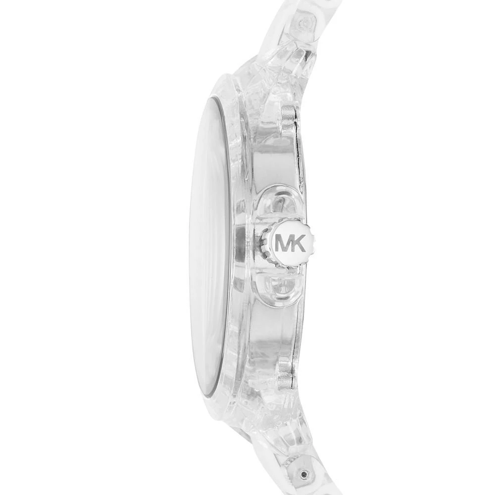 商品Michael Kors|Women's Wren Clear Acetate  White Silicone Bracelet Watch 42mm,价格¥1132,第2张图片详细描述