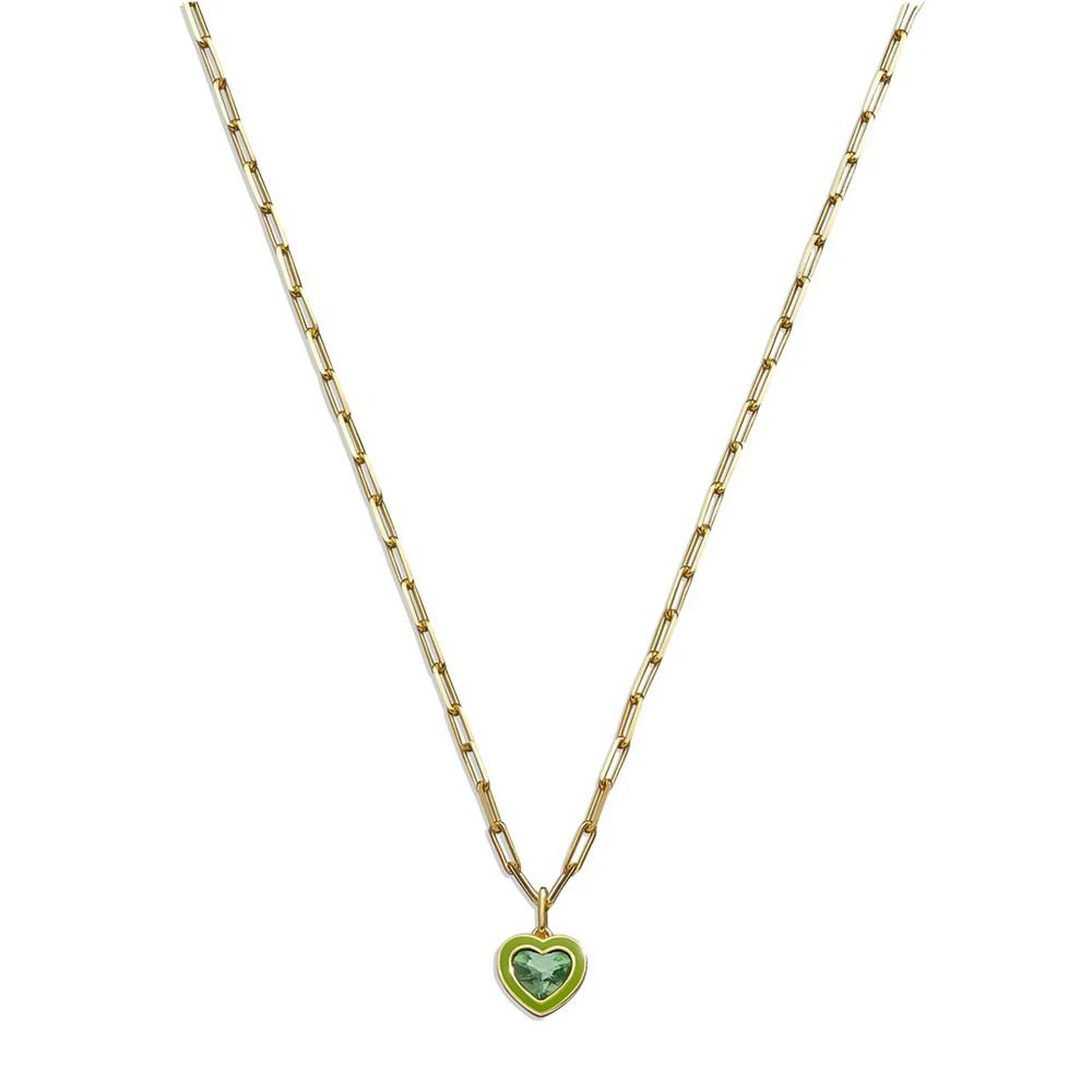 商品Coach|Faux Stone Crystal Heart Pendant Necklace,价格¥506,第1张图片