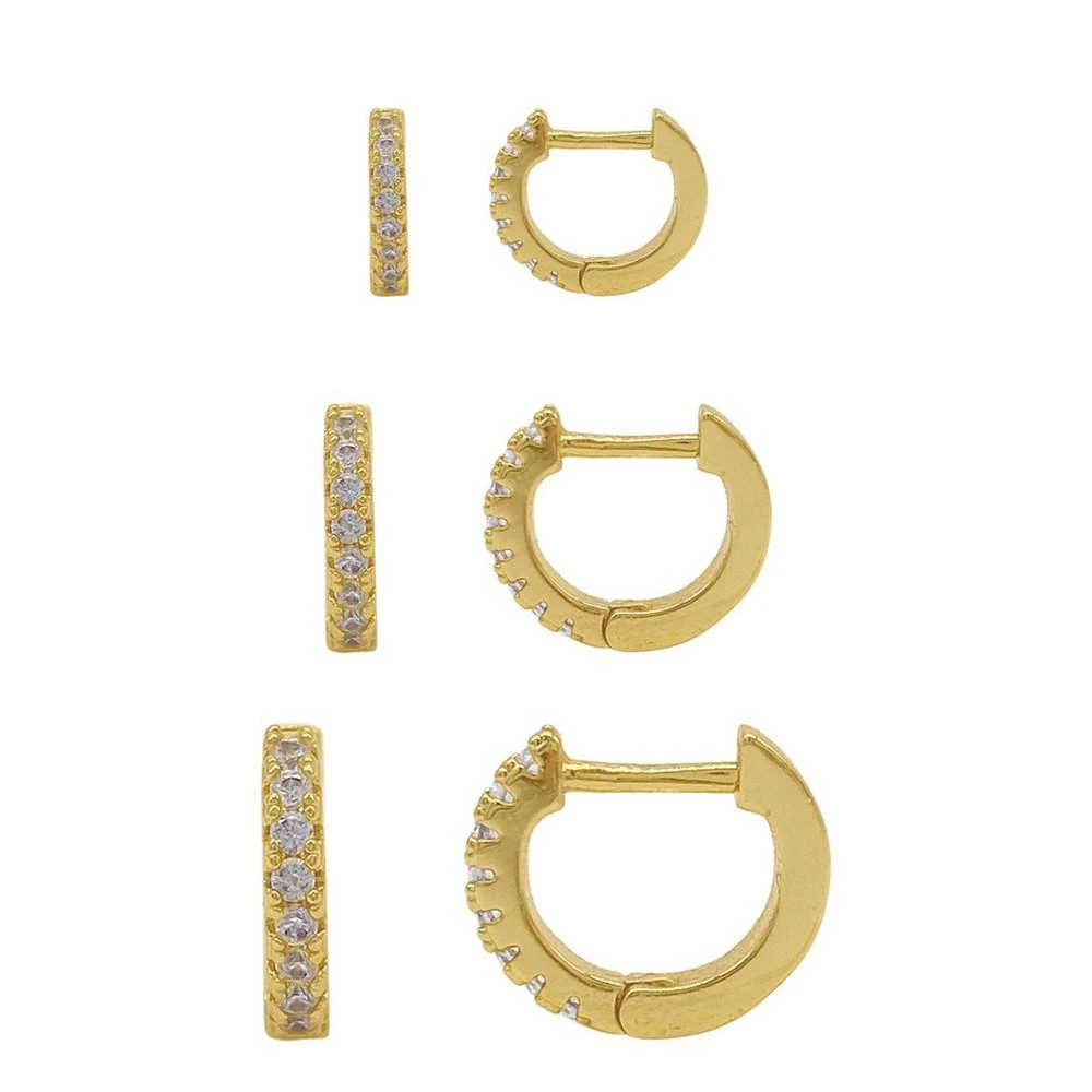 商品ADORNIA|14K Gold Plated Huggie Hoop Earring Pack, 6 Pieces,价格¥206,第1张图片