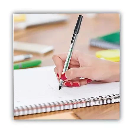 商品BIC|BIC Ecolutions Round Stic Ballpoint Pen, 1mm, Medium, Black Ink, 50ct.,价格¥54,第4张图片详细描述
