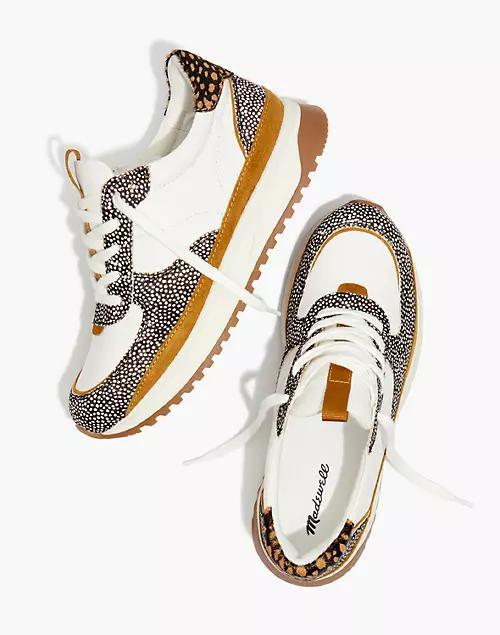 商品Madewell|Kickoff Trainer Sneakers in Leather and Spot Mix Calf Hair,价格¥804,第1张图片