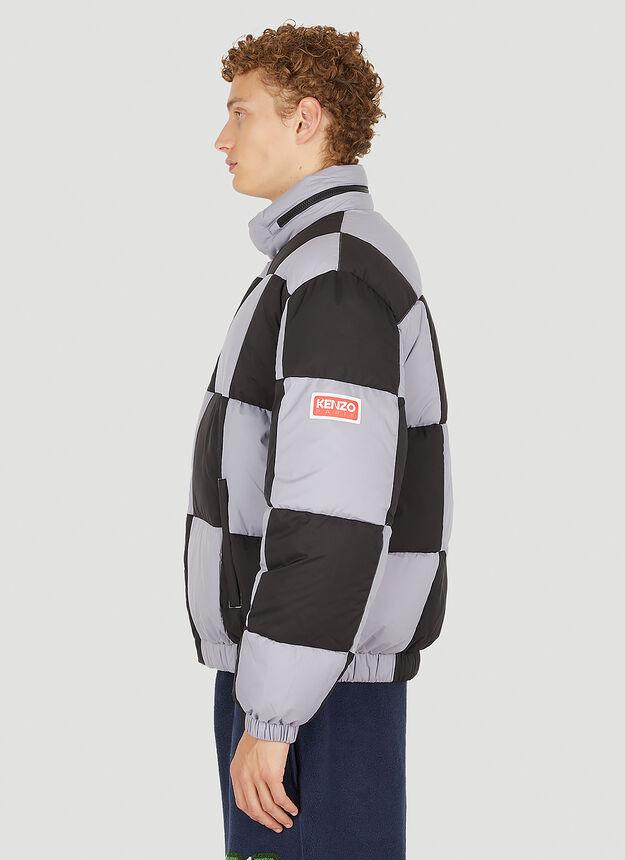 Check Puffer Jacket in Grey And Black商品第3张图片规格展示