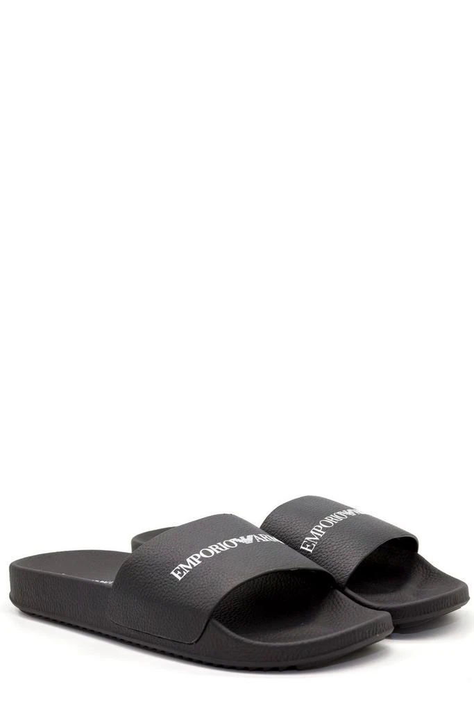 商品Emporio Armani|Emporio Armani Logo Printed Slides,价格¥554,第2张图片详细描述