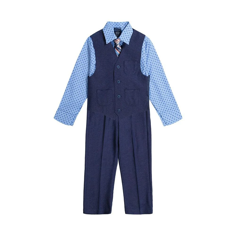 商品Nautica|Little Boys Long Sleeve Twist Texture Vest Set, 4 Piece,价格¥193,第2张图片详细描述