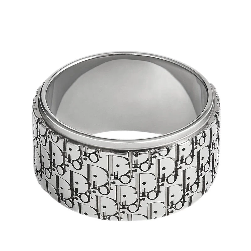 商品Dior|【预售3-7天】DIOR/迪奥 男士银质环绕OBLIQUE图案戒指R0893HOMST_D990,价格¥3177,第1张图片