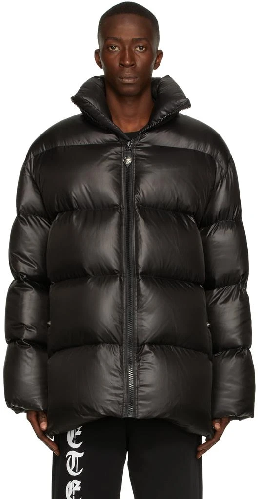 商品We11done|Black Down Satin Oversized Jacket,价格¥19425,第1张图片