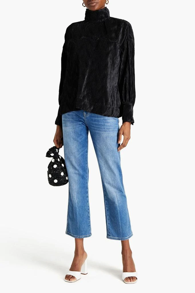 商品Ganni|Plissé-satin blouse,价格¥687,第2张图片详细描述