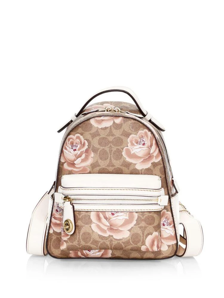 商品Coach|Coach - Rose Logo Coated Canvas Backpack,价格¥1828,第1张图片