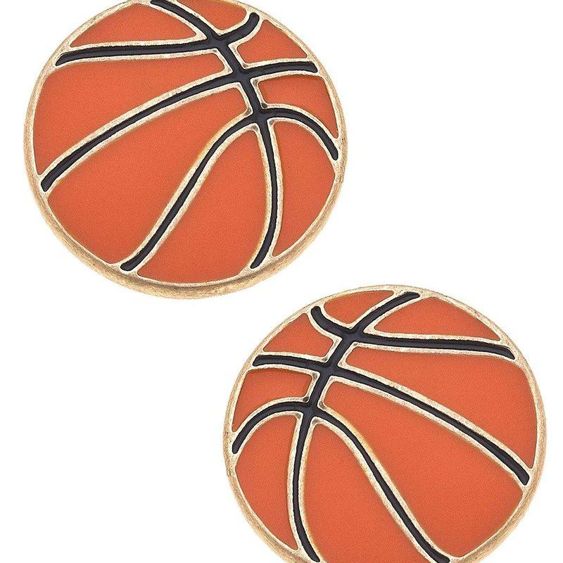 商品Canvas Style|Basketball Enamel Stud Earrings,价格¥182,第1张图片