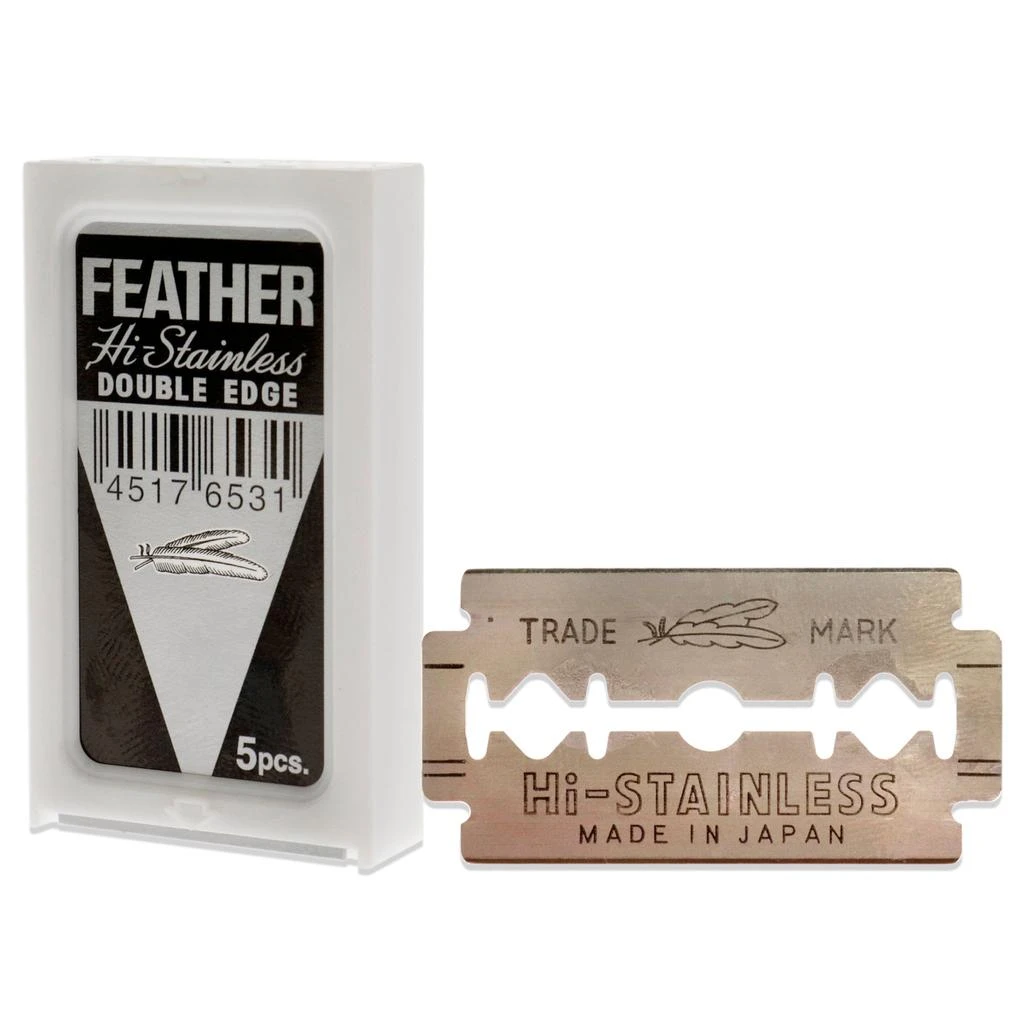 商品Jatai|Feather Hi Stainless Double Edge Razor Blades by Jatai for Unisex - 5 Pc Blades,价格¥64,第3张图片详细描述