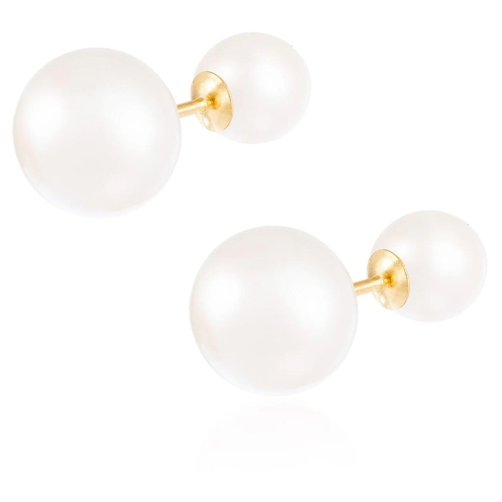 商品Splendid Pearls|14k Yellow Gold 6-6.5mm, 9-9.5mm Pearl Earrings,价格¥1199,第3张图片详细描述