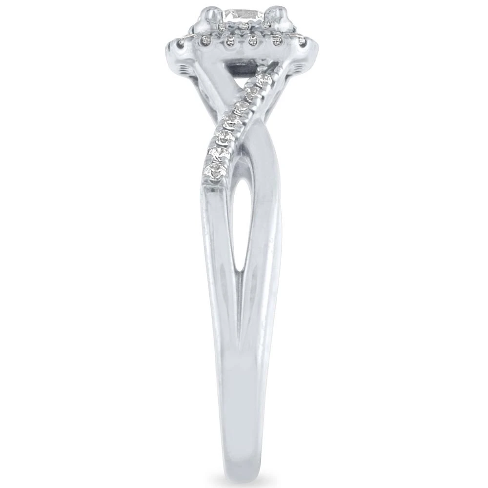 商品Macy's|Diamond Cushion Halo Engagement Ring (3/8 ct. t.w.) in 14k White Gold,价格¥11212,第3张图片详细描述