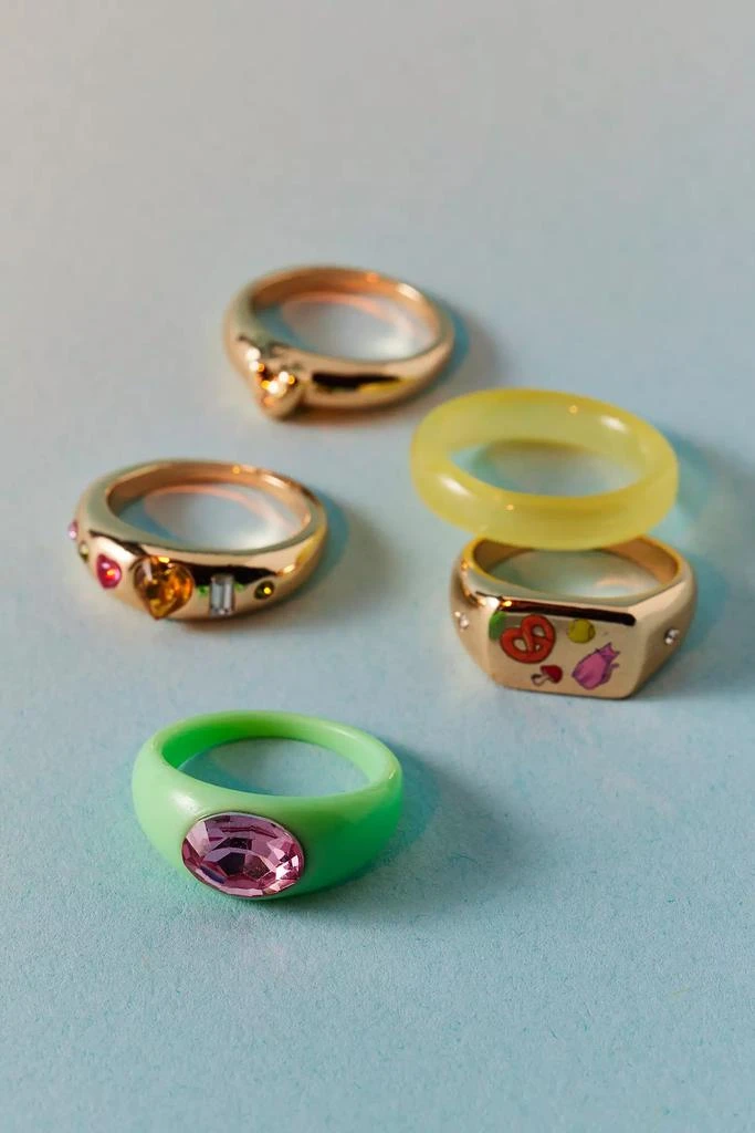 商品Urban Outfitters|Mandy Mix & Match Rhinestone Ring Set,价格¥185,第2张图片详细描述