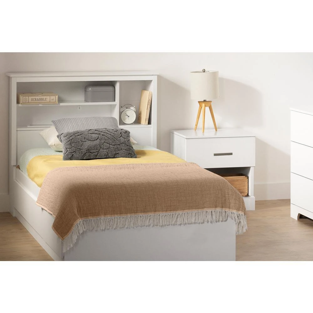 商品South Shore Furniture|Gramercy Bed, Pure White,价格¥2499,第2张图片详细描述