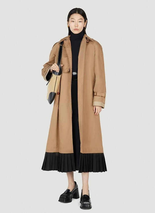 商品Gucci|Pleated Hem Trench Coat in Brown,价格¥33605,第2张图片详细描述