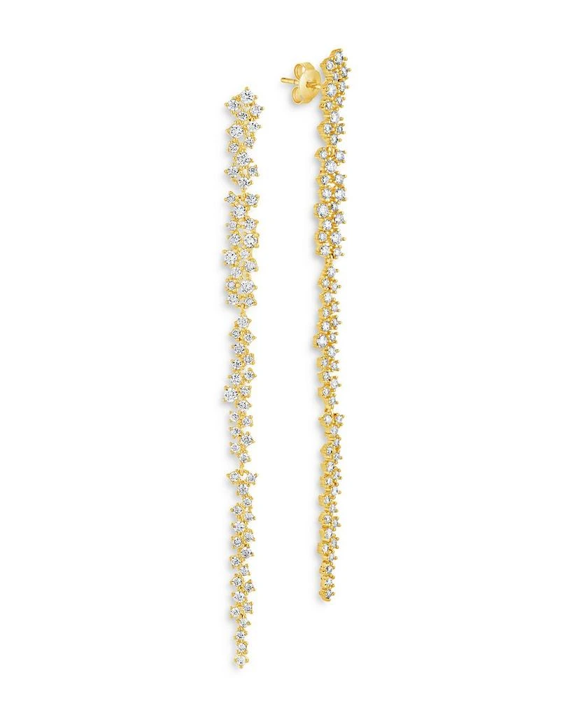 商品Sterling Forever|Audrina Cubic Zirconia Linear Drop Earrings in 14K Gold Plated,价格¥350,第1张图片